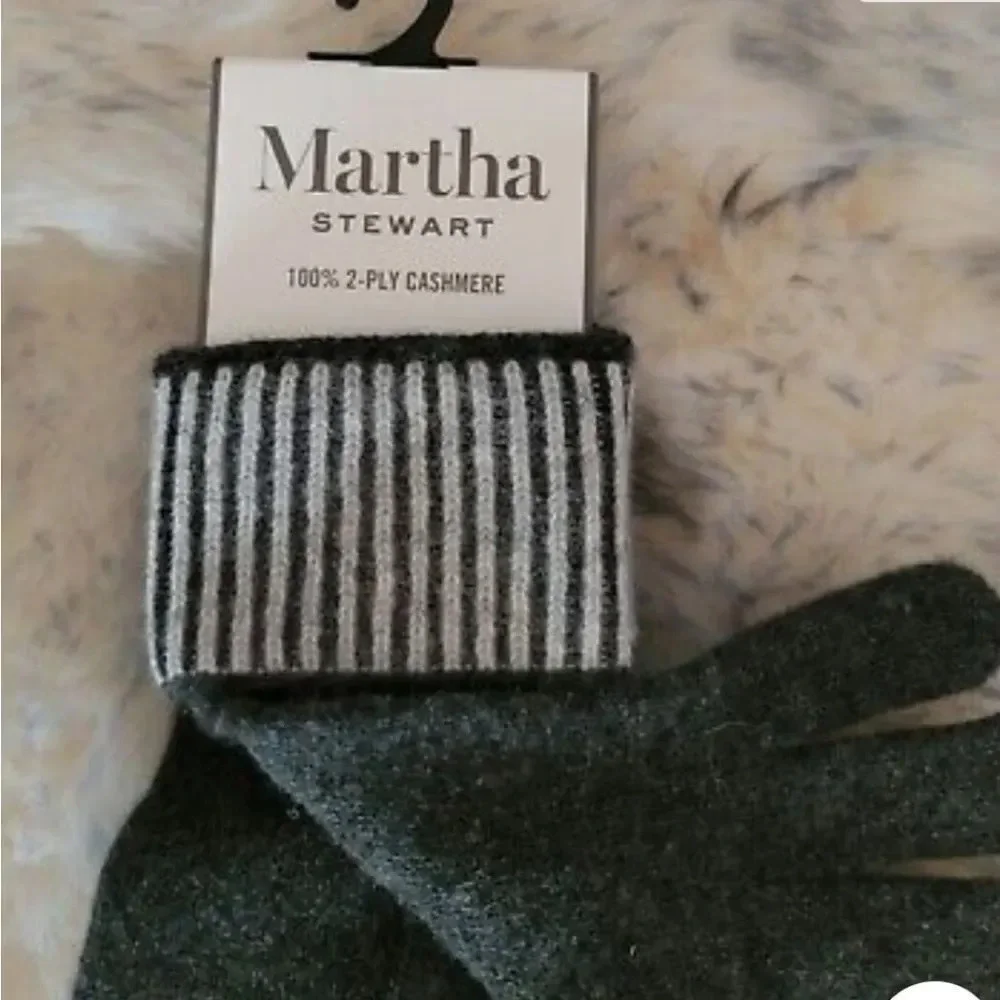 NWT Martha STEWART 100% 2 -PLY CASHMERE WOMEN'S dark Heather Grey WINTER…